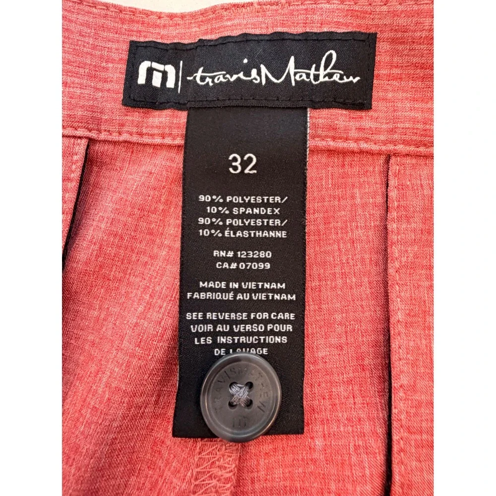TravisMathew Mens Pink Heathered Performance‎ Golf Shorts Size 32 Stretch Casual